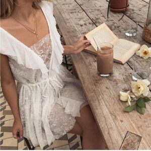 For Love & Lemons Stardust Lace Mini Dress